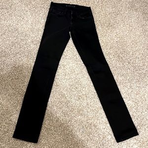 Size 24 J Brand Straight Leg Low Rise Black Jeans